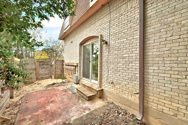 a front view of a building with street