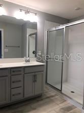 250 Evertree Loop Sanford, FL 32771 - Photo 8 of 19 a bathroom with a double vanity sink mirror and shower