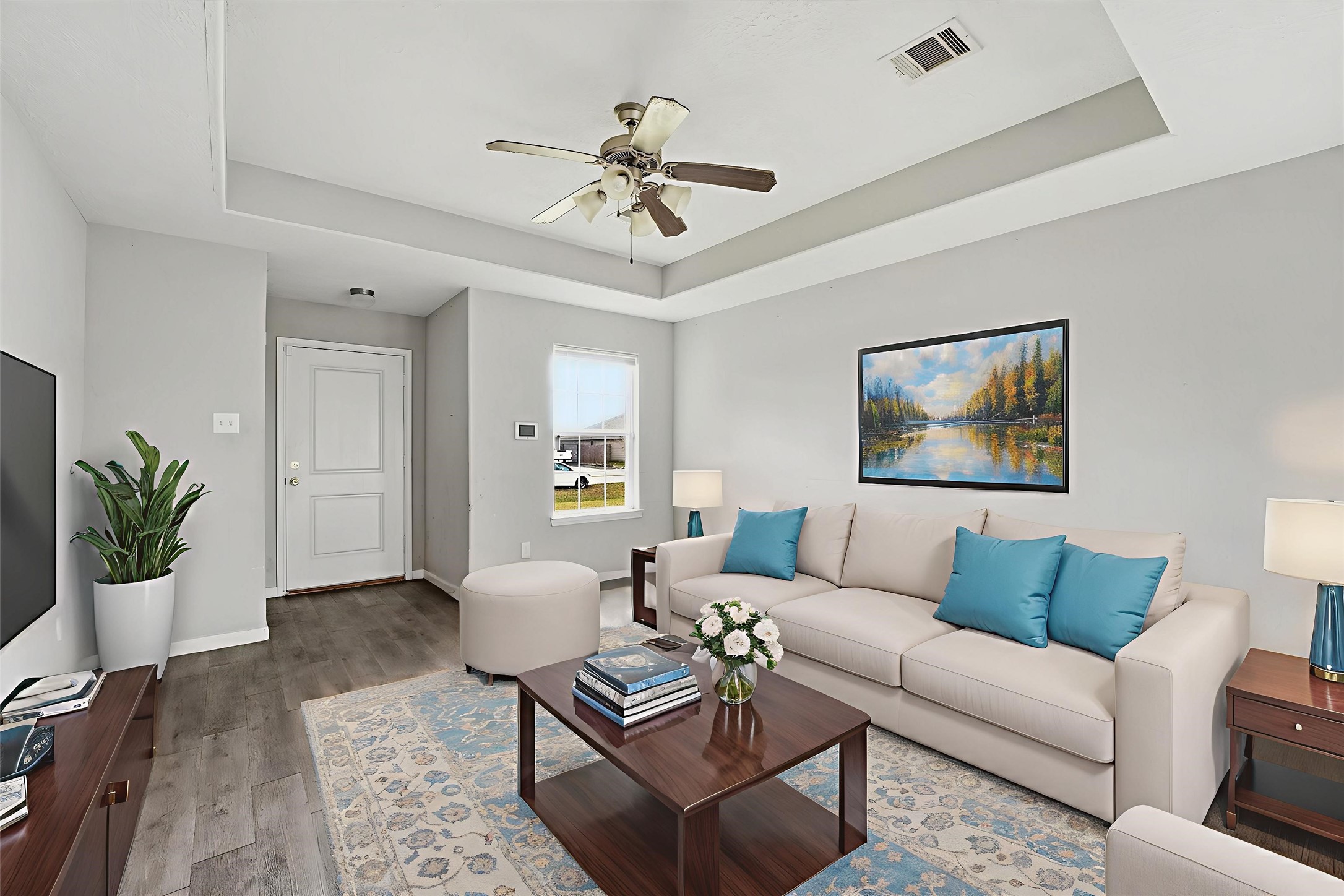 47 Road 5103 Cleveland, TX 77327 - Photo 8 of 33 a living room with furniture and a chandelier