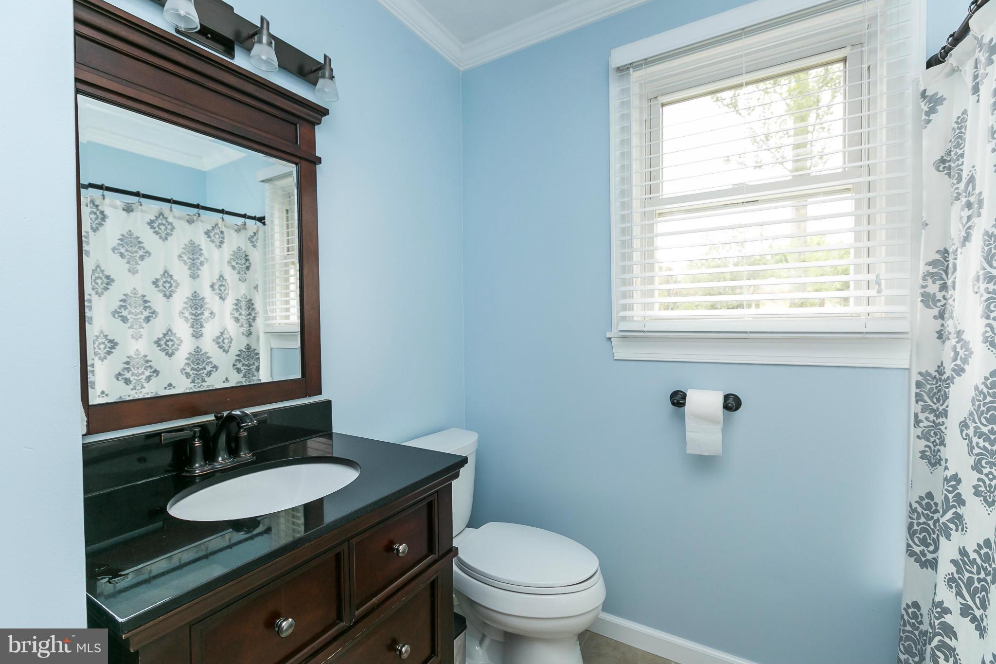 21217 Ridge Road Freeland, MD 21053 - Photo 11 of 29 a bathroom with a granite countertop sink toilet and mirror