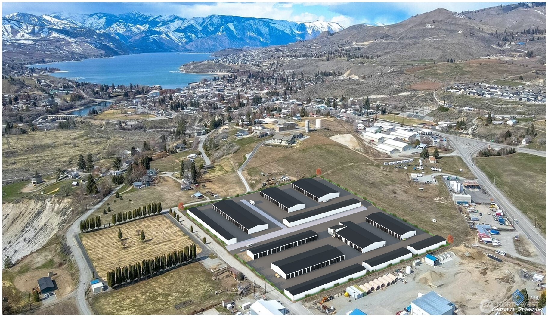 73 East Shop Avenue, Unit B3 Chelan, WA 98816 - Photo 6 of 14 an aerial view of residential houses with outdoor space