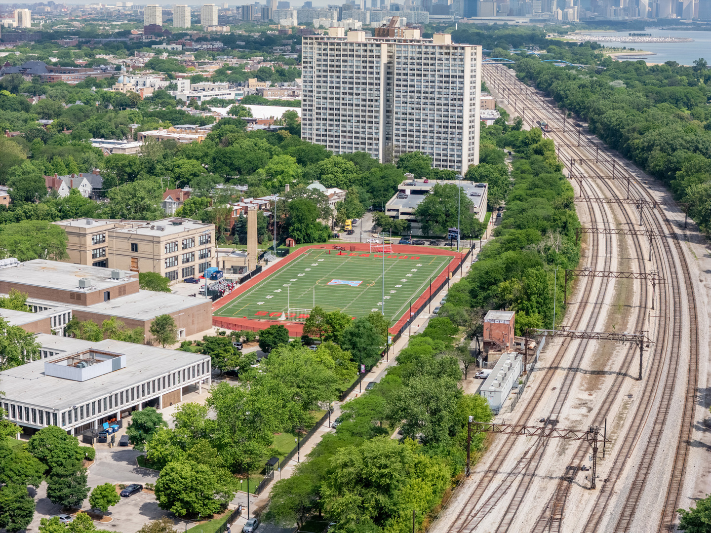5201 South Cornell Avenue, Unit 27D Chicago, IL 60615 - Photo 28 of 35 a view of a city from a balcony