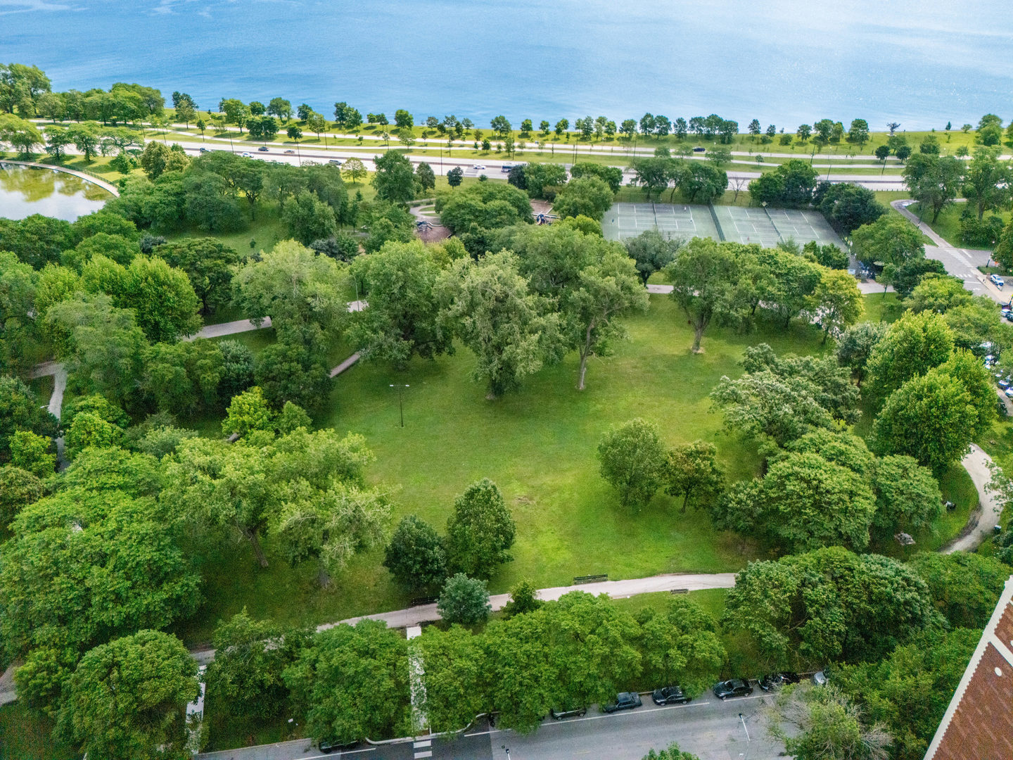 5201 South Cornell Avenue, Unit 27D Chicago, IL 60615 - Photo 30 of 35 an aerial view of a houses with a lake view