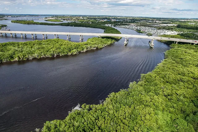 a view of a lake with a mountain in the back