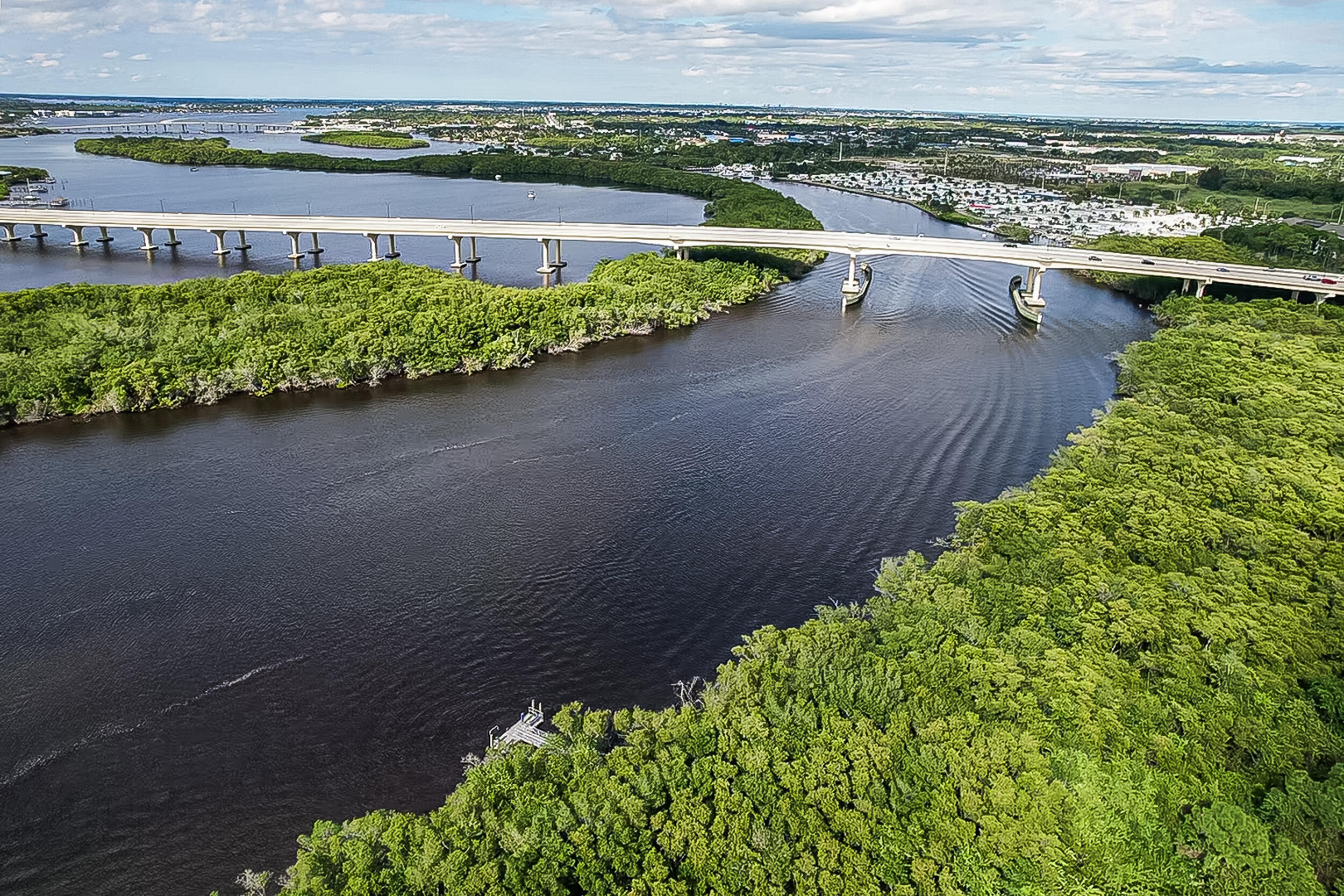 a view of a lake with a mountain in the back