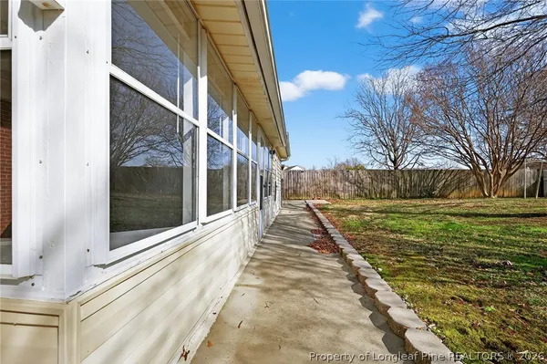 a view of a pathway of a building