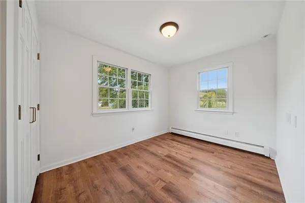 an empty room with a window