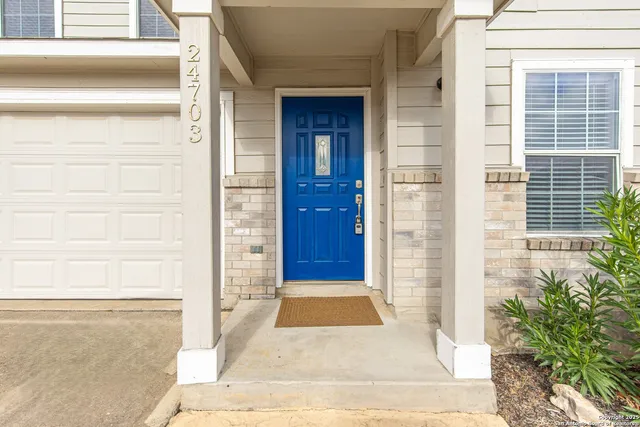 a view of wooden door