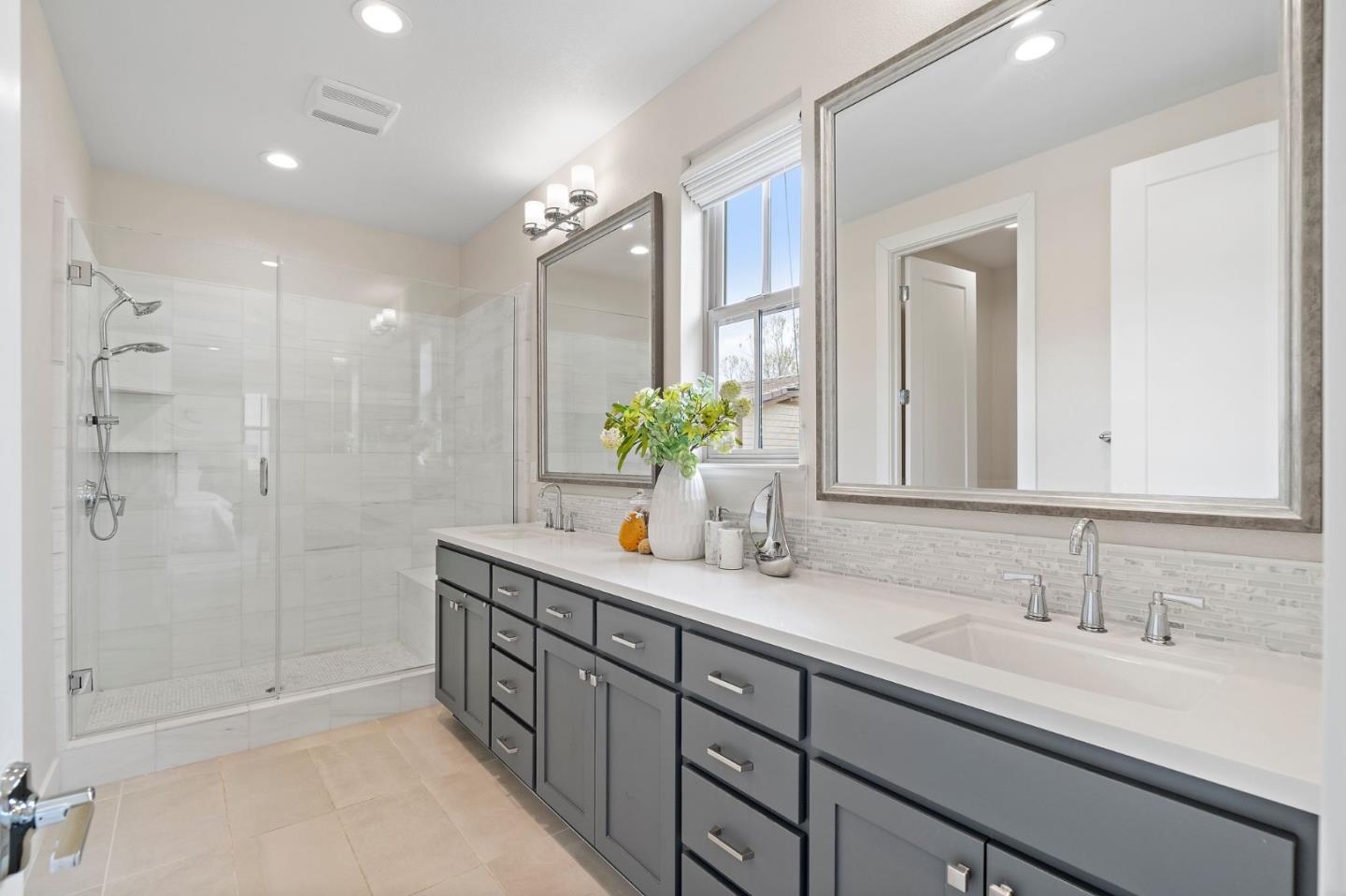 192 Melia Loop Mountain View, CA 94043 - Photo 31 of 40 a bathroom with a granite countertop sink mirror and double