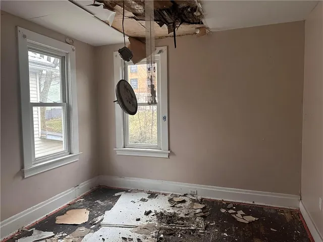 a view of small space with window