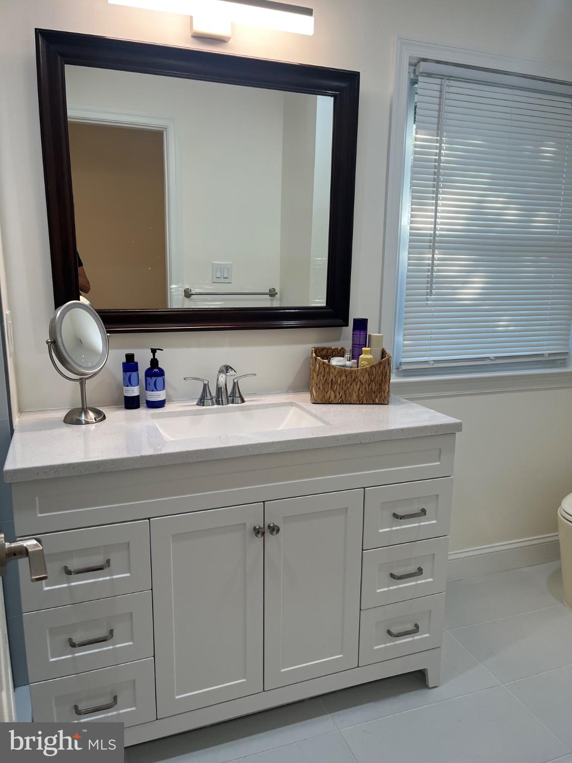 304 Old Courthouse Road Northeast Vienna, VA 22180 - Photo 19 of 25 Sleek modern bathroom with elegance.