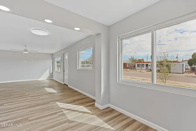a view of livingroom with hardwood floor and window