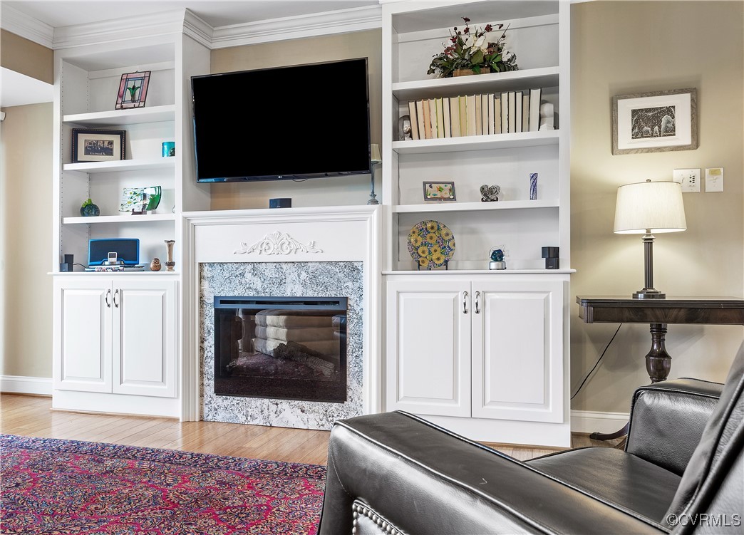 2956 Hathaway Road, Unit 803 Richmond, VA 23225 - Photo 15 of 27 Cozy fireplace with custom built-ins