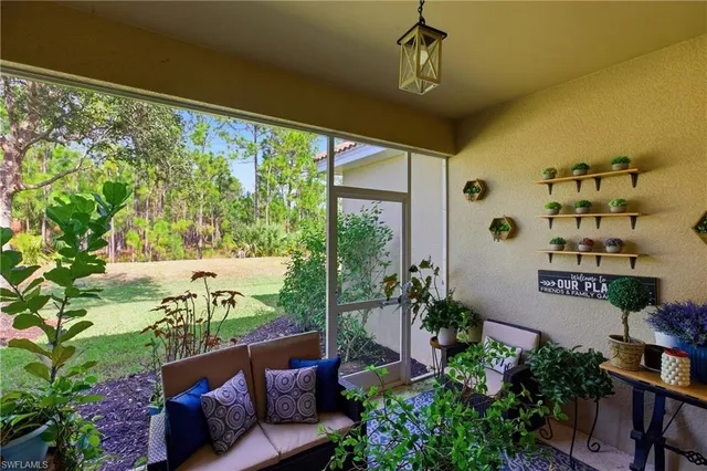 a outdoor living space with furniture
