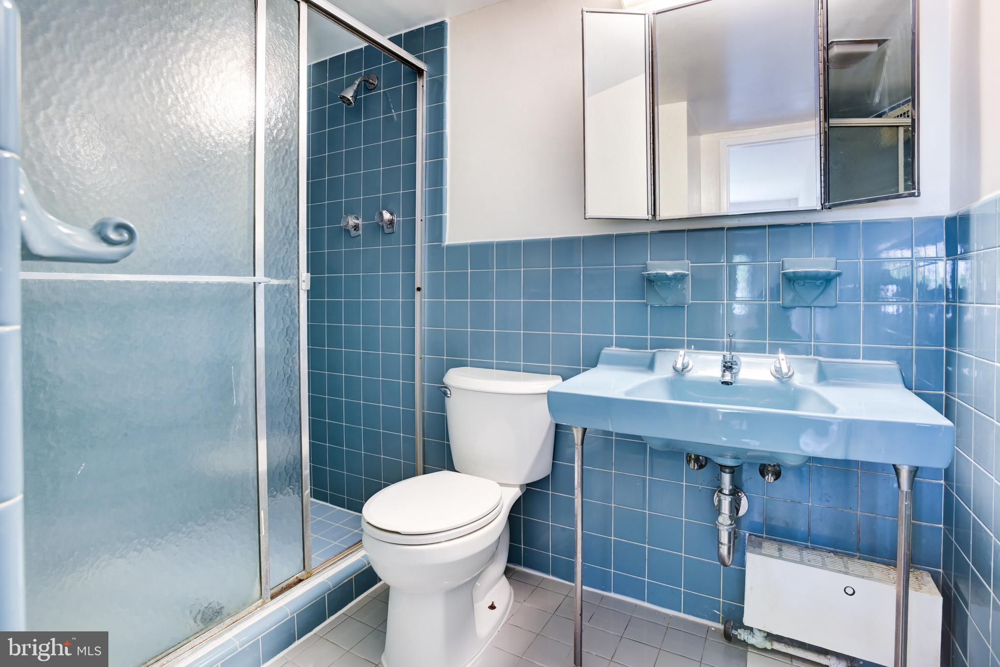 4201 Cathedral Avenue Northwest, Unit 1004E Washington, DC 20016 - Photo 36 of 69 a bathroom with a toilet a sink and mirror