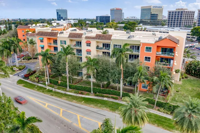 a view of a city that has tall buildings