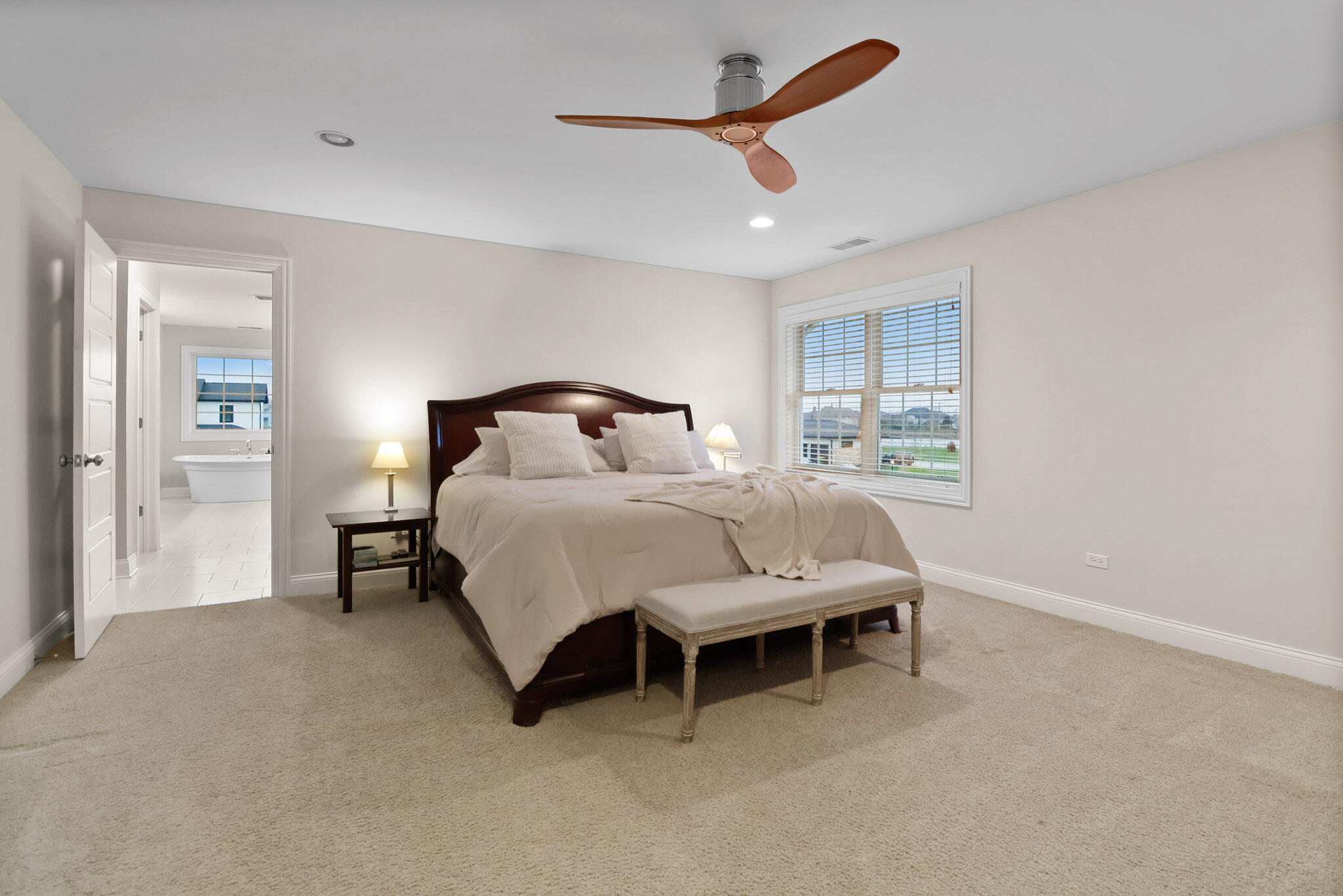 10230 Barbara Lane Munster, IN 46321 - Photo 37 of 47 a bedroom with a bed and a ceiling fan