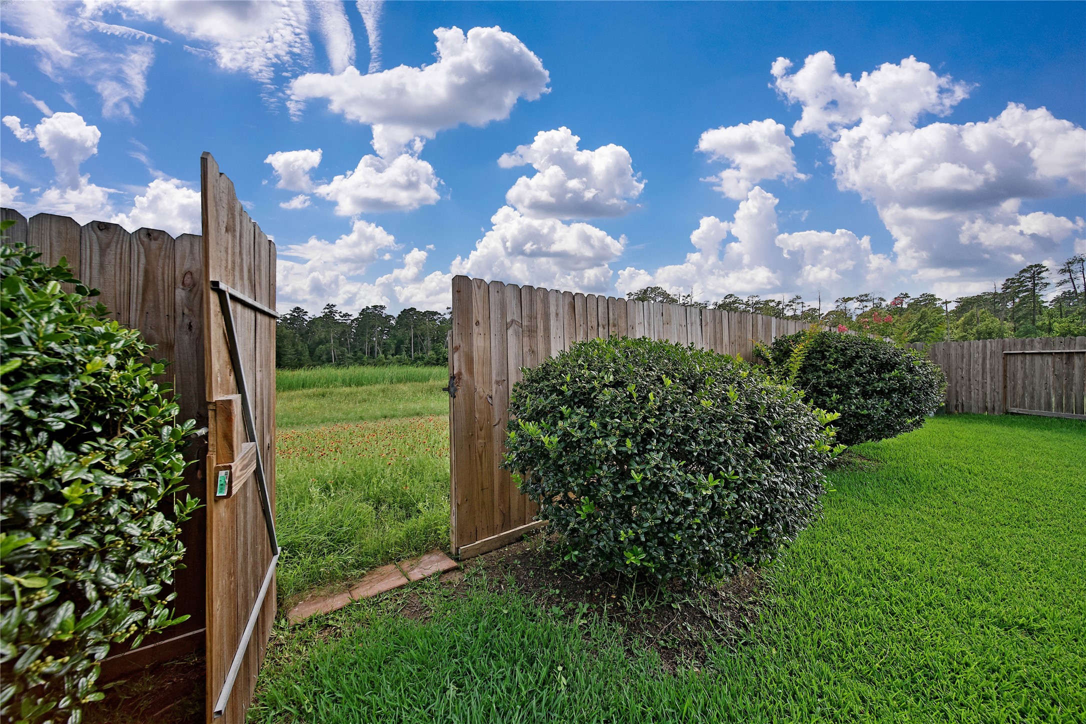 2672 Magnolia Fair Way Spring, TX 77386 - Photo 32 of 49 Access the green space behind you from a gate in the fence. Head out for a stroll or easily pick up wayward toys that made their way over the fence.