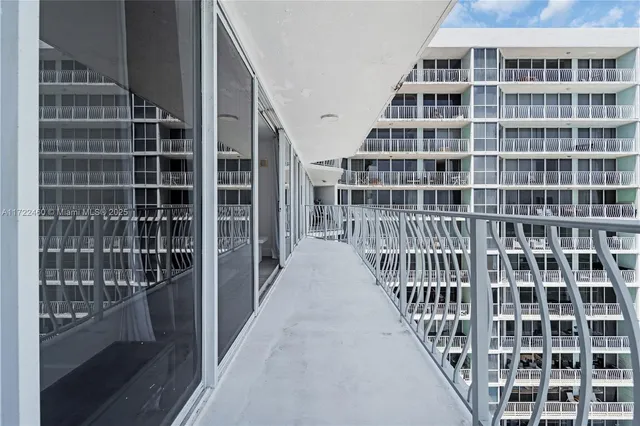 a view of balcony with stairs