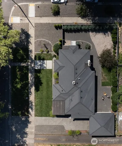 an aerial view of a house