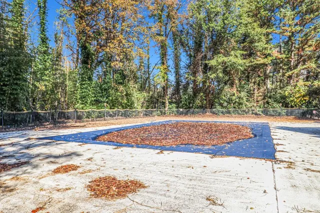 a view of a backyard