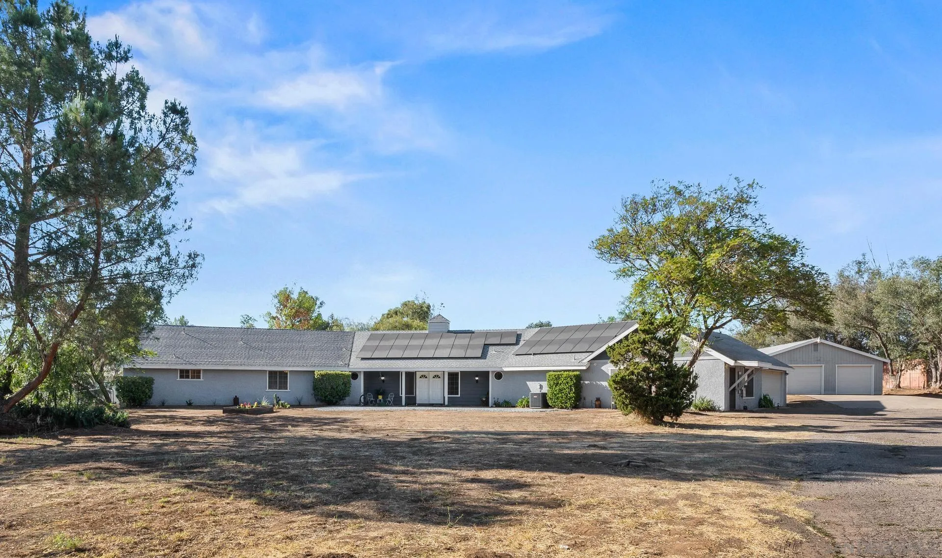 539 Steffy Road Ramona, CA 92065 - Photo 6 of 60 a front view of a house with a yard and trees