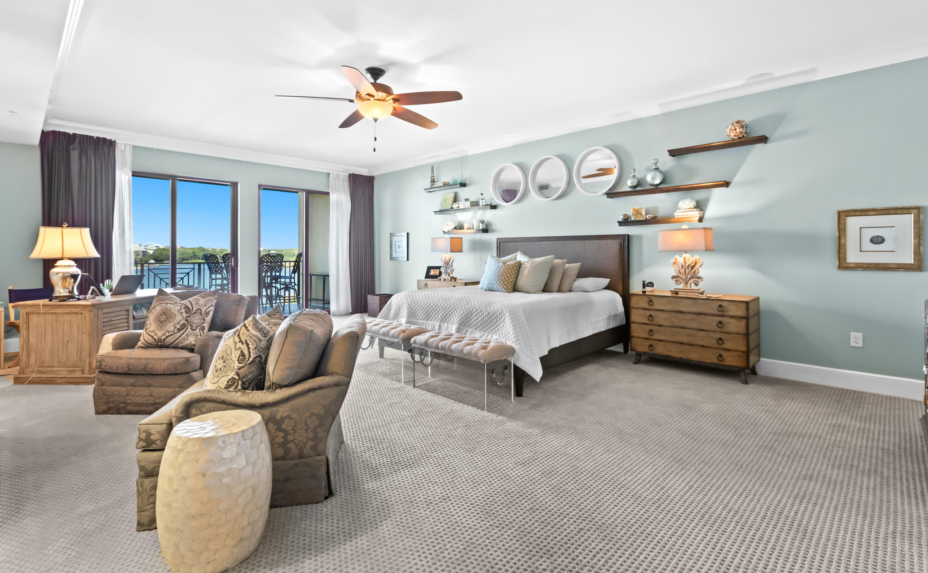 1363 West County Highway 30A, Unit 2120 Santa Rosa Beach, FL 32459 - Photo 27 of 107 a bedroom with furniture and a large window