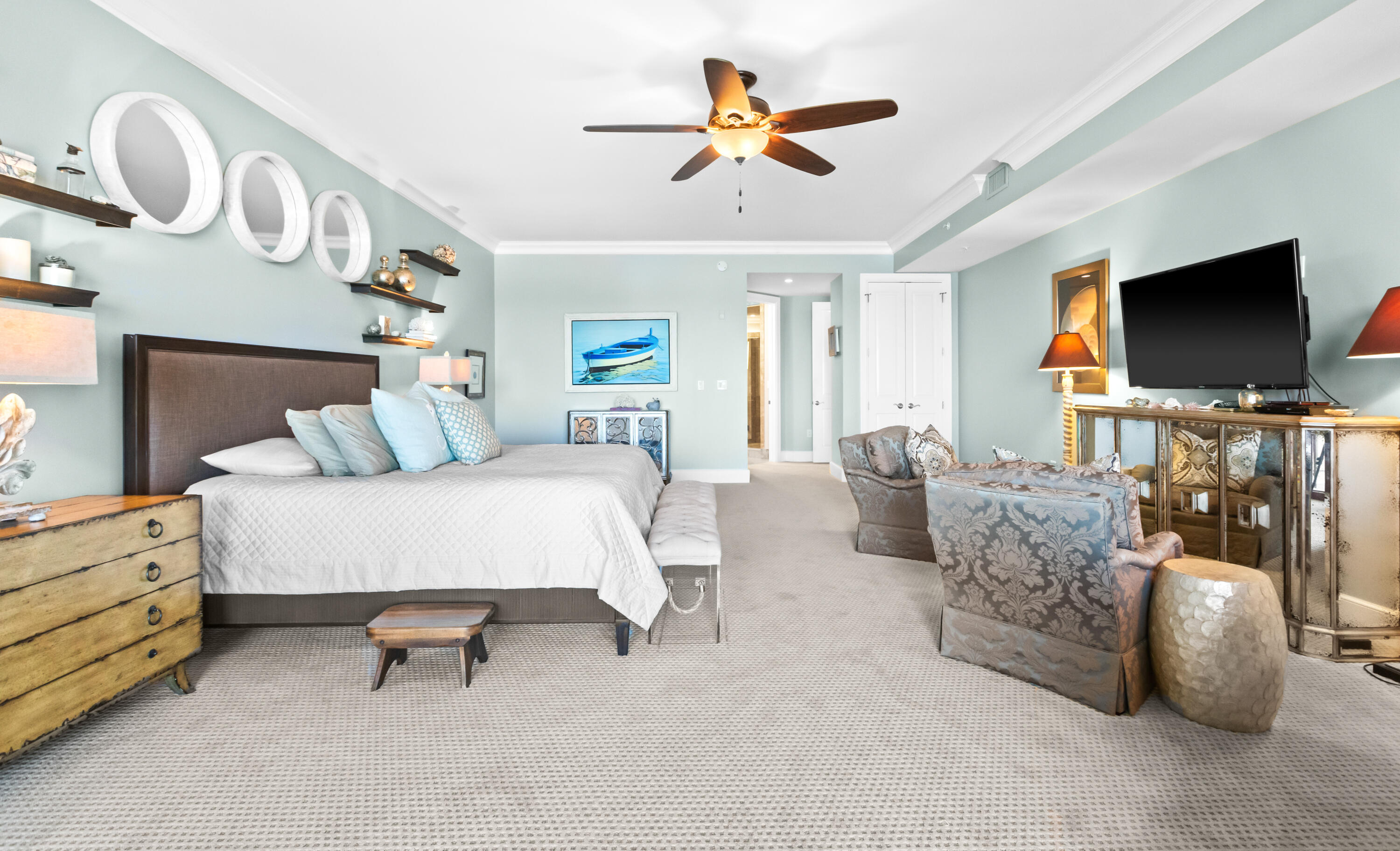 1363 West County Highway 30A, Unit 2120 Santa Rosa Beach, FL 32459 - Photo 31 of 107 a living room with furniture and a flat screen tv