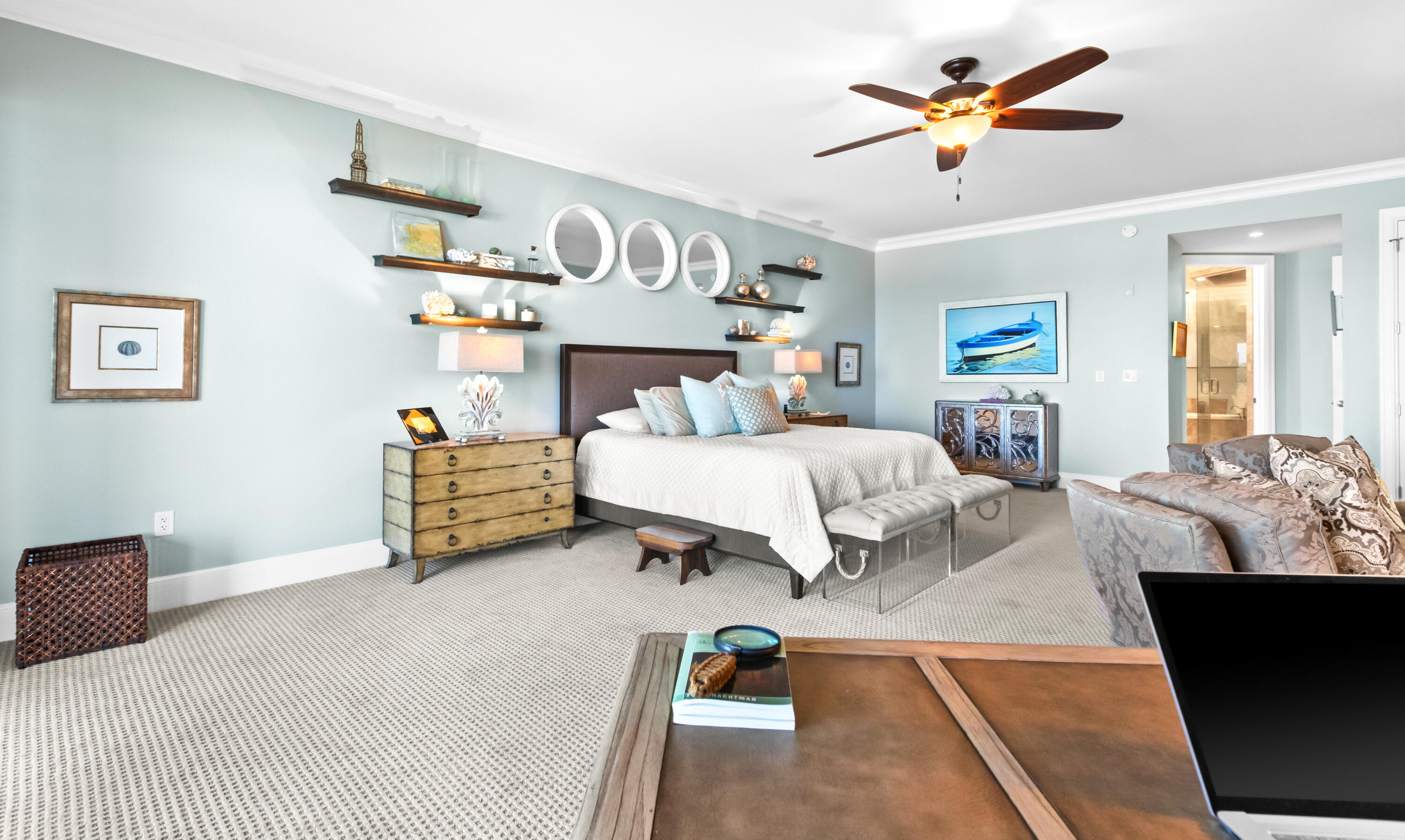 1363 West County Highway 30A, Unit 2120 Santa Rosa Beach, FL 32459 - Photo 32 of 107 a bedroom with furniture and a chandelier