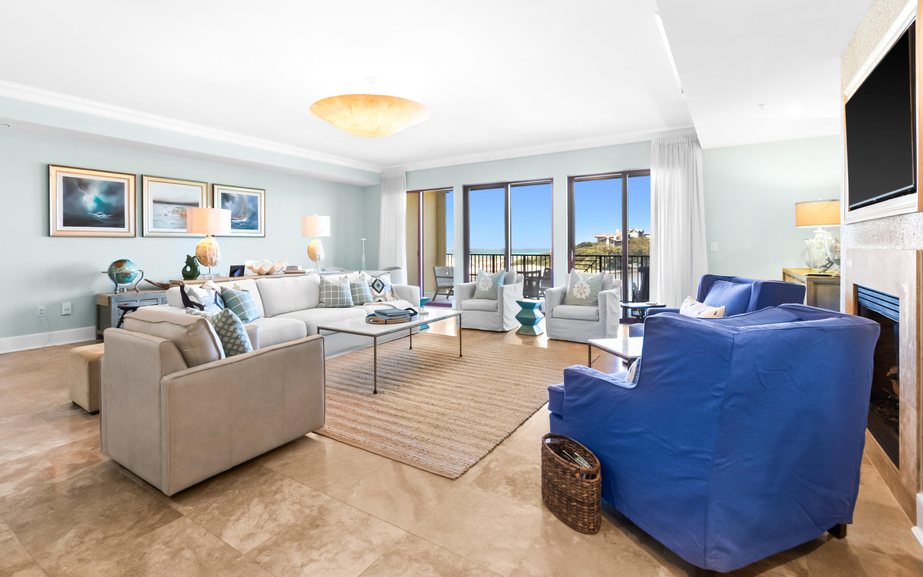 1363 West County Highway 30A, Unit 2120 Santa Rosa Beach, FL 32459 - Photo 4 of 107 a living room with furniture a flat screen tv and a window
