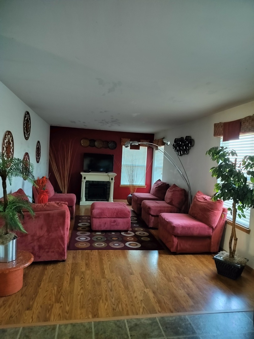 528 Alcott Lane Bolingbrook, IL 60440 - Photo 9 of 15 a living room with furniture floor to ceiling window and potted plant