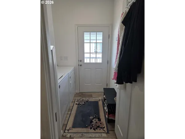 a room with a window and a potted plant