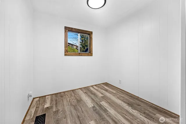 a view of a room with rack on the wall