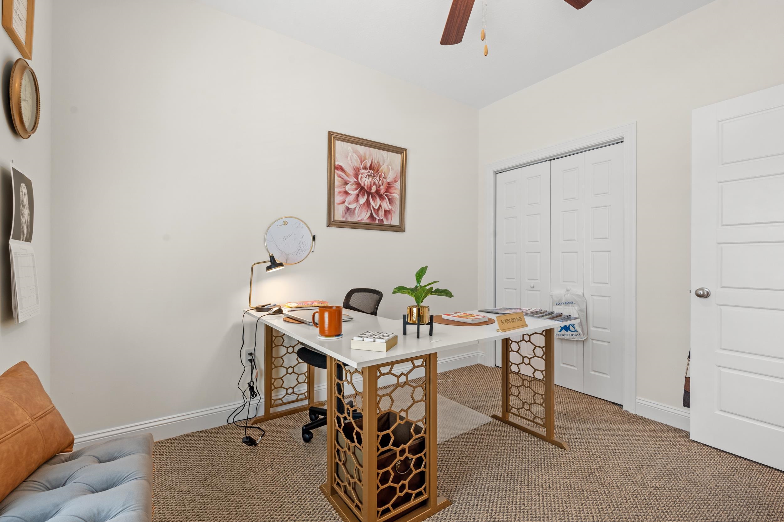 900 Jackline Place, Unit 202 Columbia, SC 29209 - Photo 33 of 39 Office area with light carpet and ceiling fan