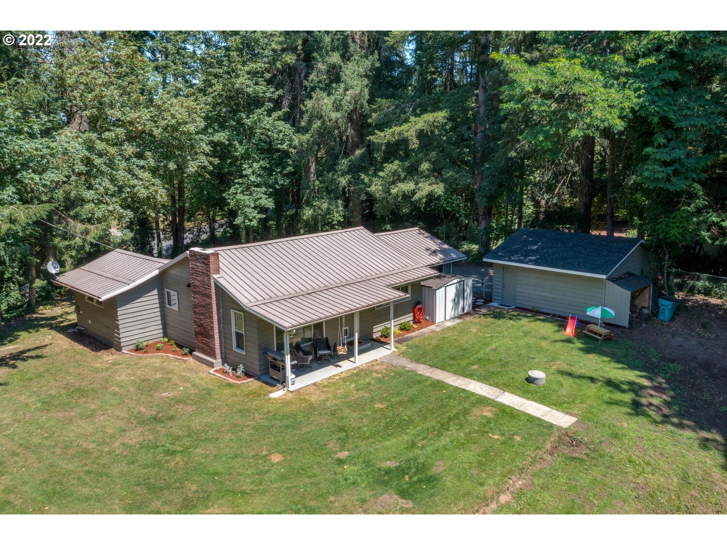 3405 Northeast Corbin Road Vancouver, WA 98686 - Photo 29 of 30 a aerial view of a house with a yard table and chairs