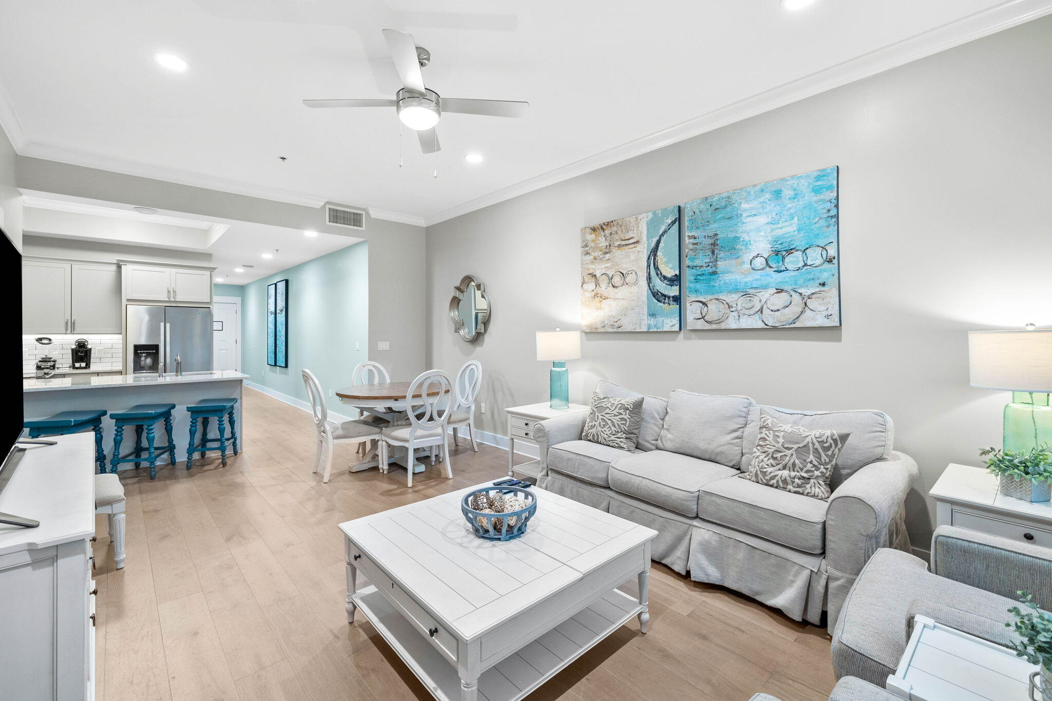 100 Matthew Boulevard, Unit 207 Destin, FL 32541 - Photo 19 of 29 a living room with furniture and a view of kitchen