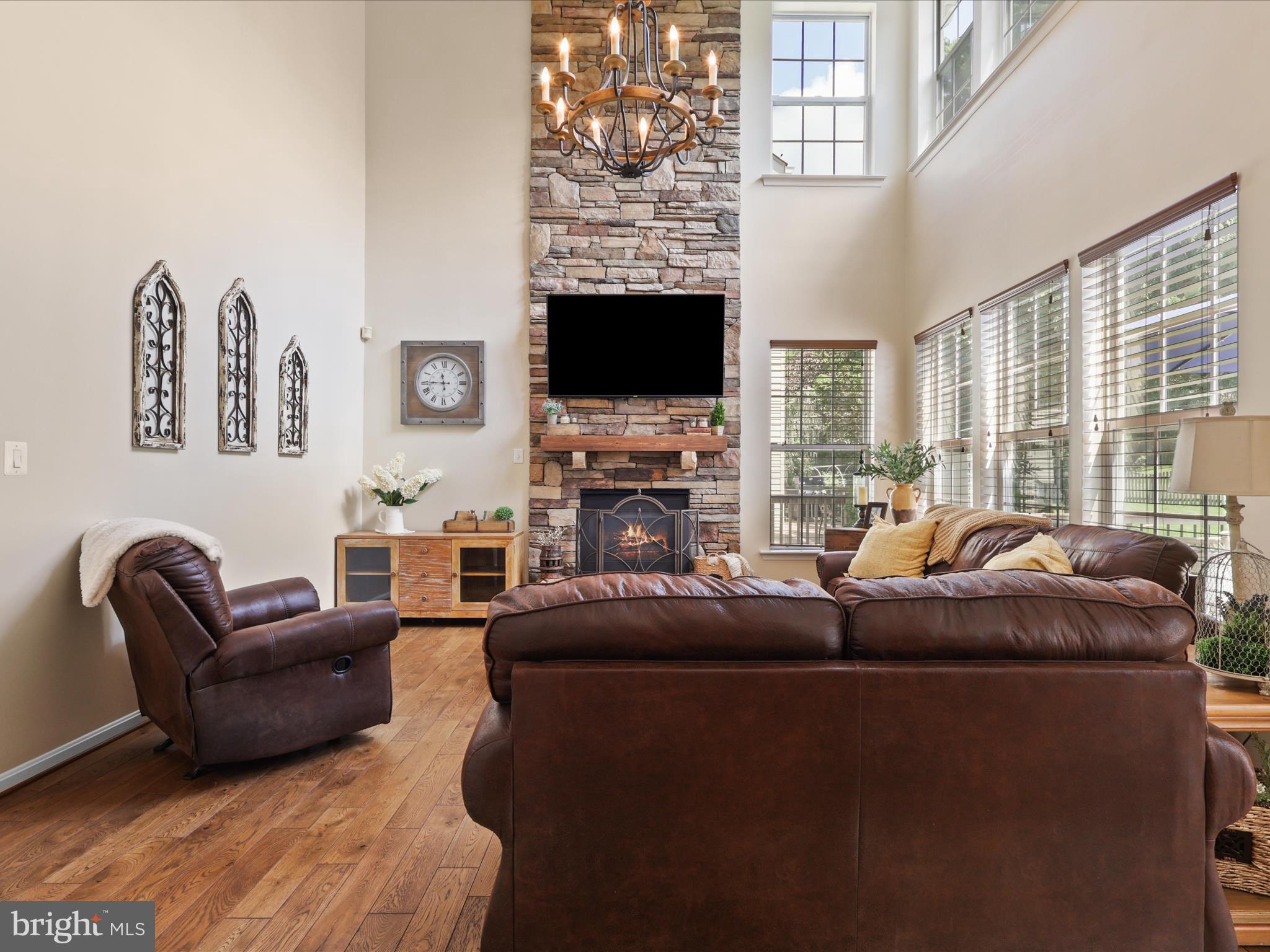 25530 Chilmark Drive Chantilly, VA 20152 - Photo 21 of 67 a living room with furniture a flat screen tv and a fireplace