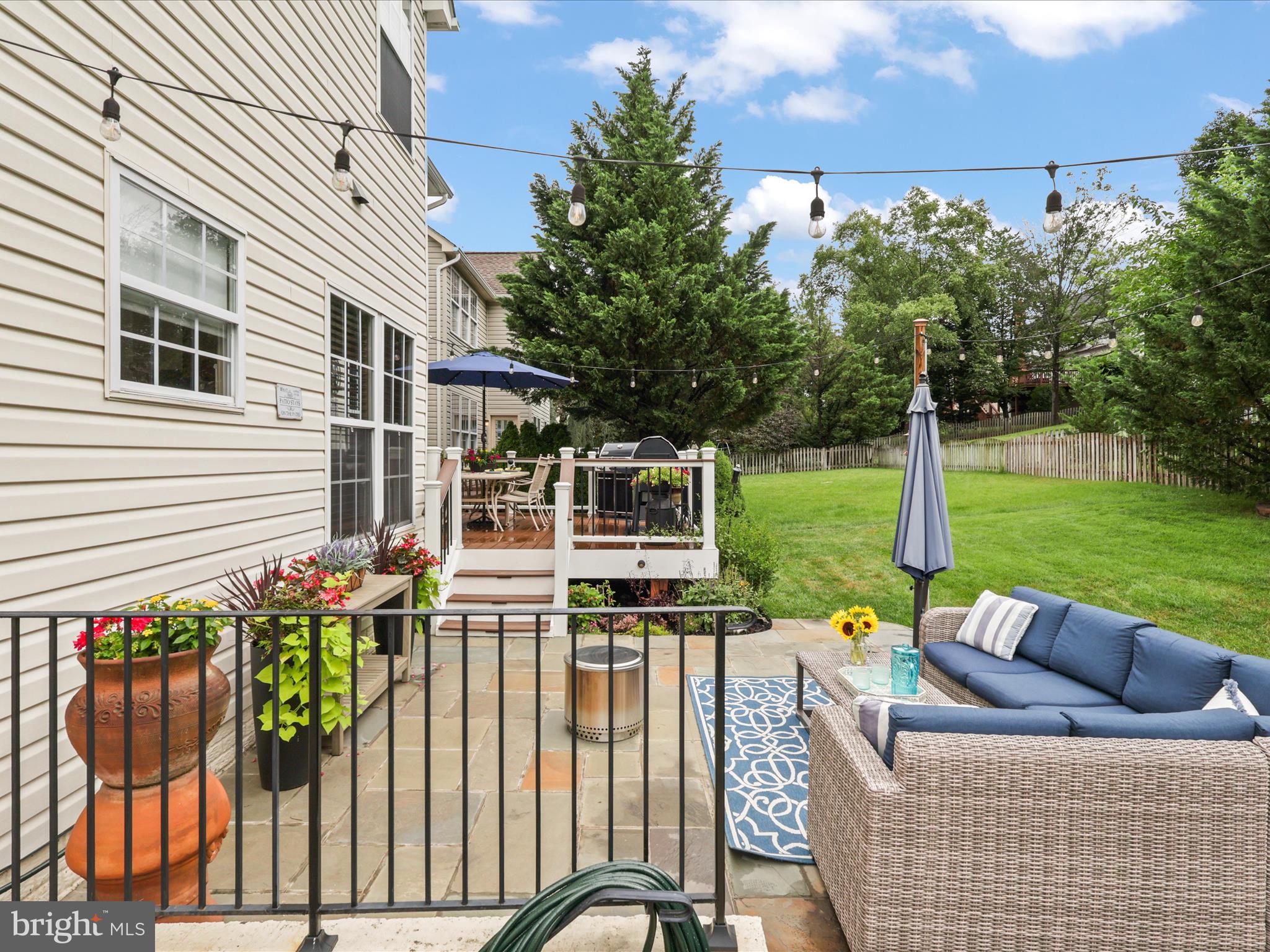 25530 Chilmark Drive Chantilly, VA 20152 - Photo 44 of 67 a view of a patio with couches potted plants and wooden fence