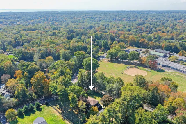 a view of a city with a lake