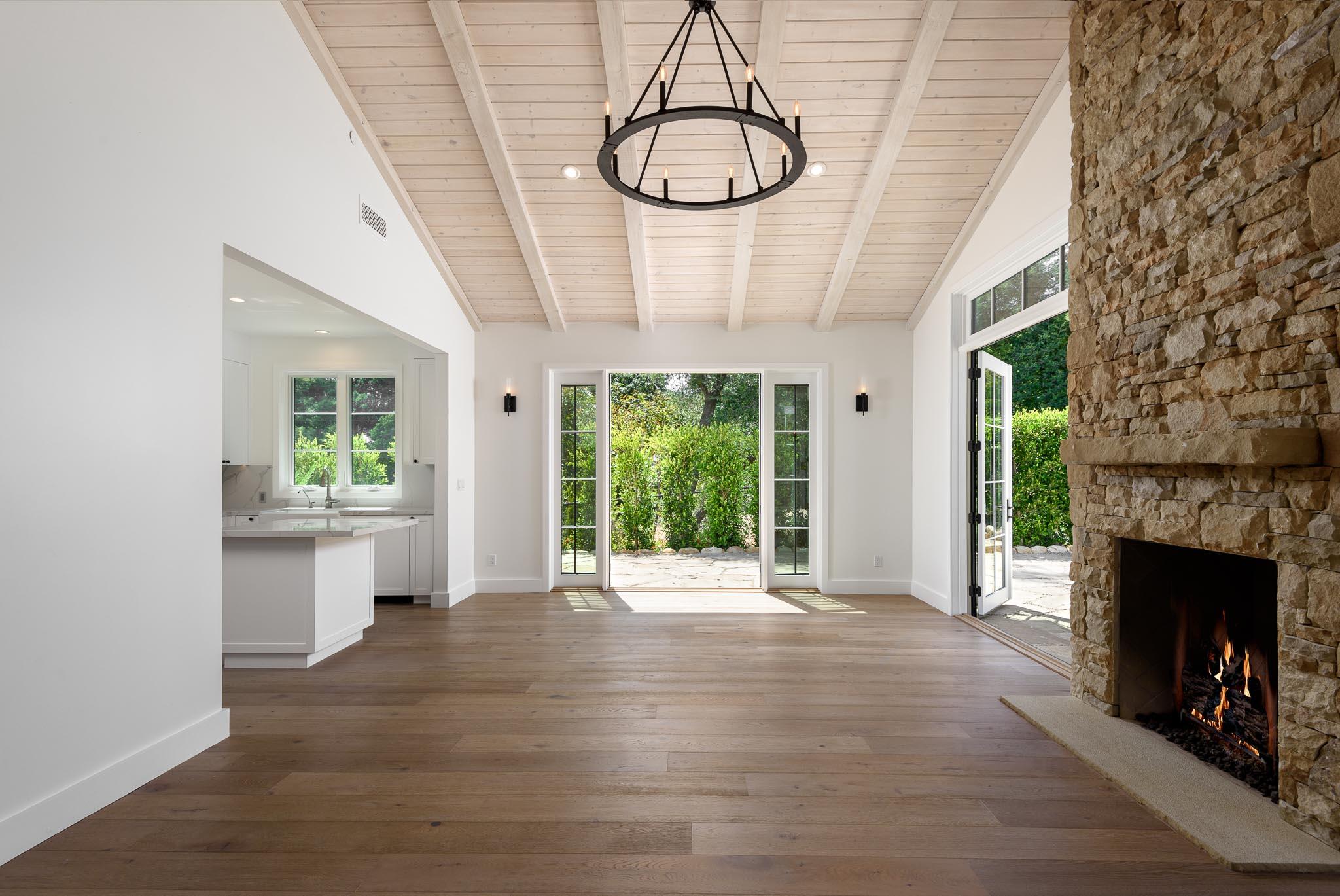 765 B Hot Springs Road Montecito, CA 93108 - Photo 7 of 33 a view of a porch with wooden floor and a fireplace