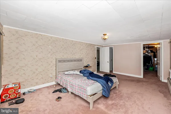 a view of a white house with a yard and large tree