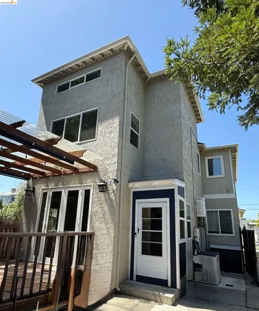 a front view of a house with a door