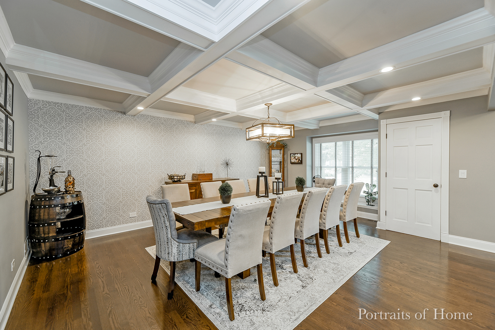 1803 Denison Road Naperville, IL 60565 - Photo 4 of 24 a view of a dining room with furniture wooden floor and chandelier