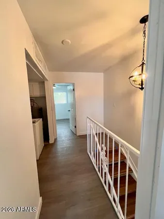 a view of hallway with stairs