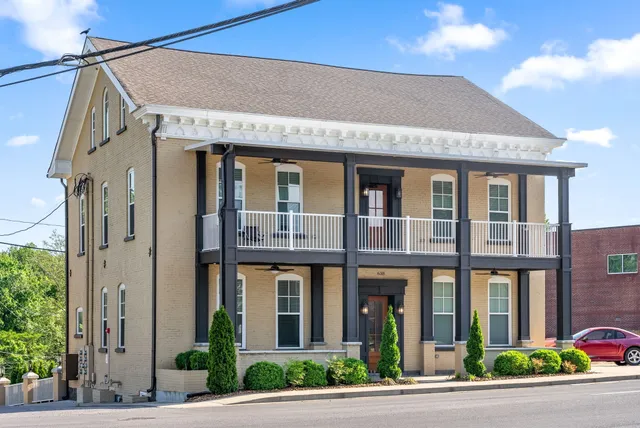 a front view of a building