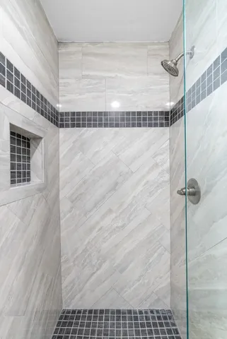 a bathroom with a shower