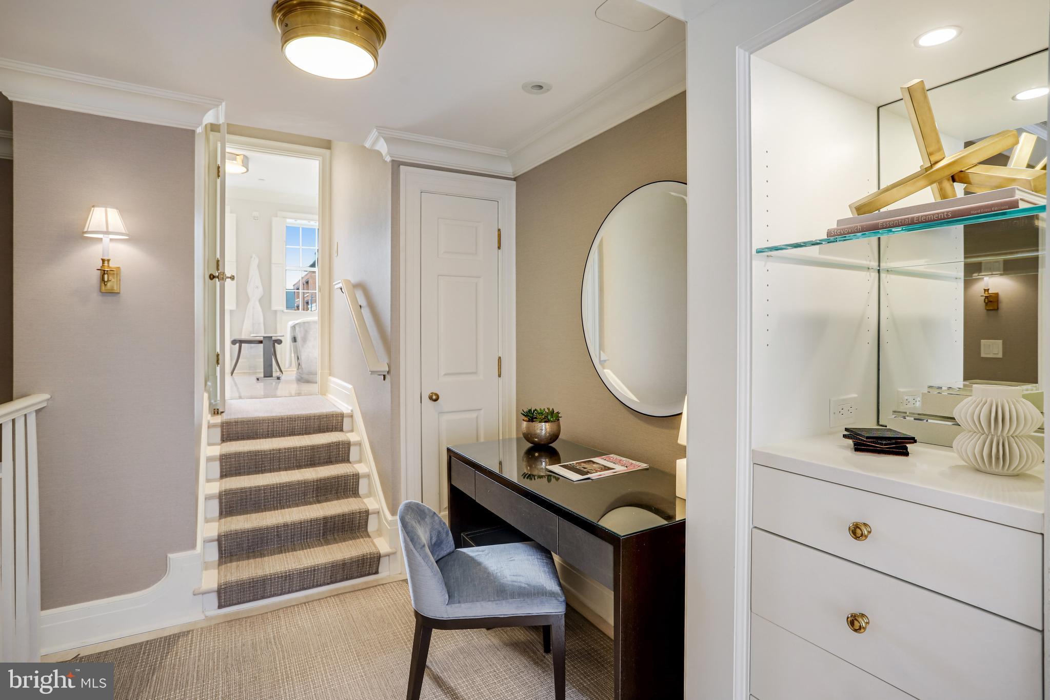 1040 31st Street Northwest Washington, DC 20007 - Photo 15 of 35 a bathroom with a granite countertop sink and a mirror