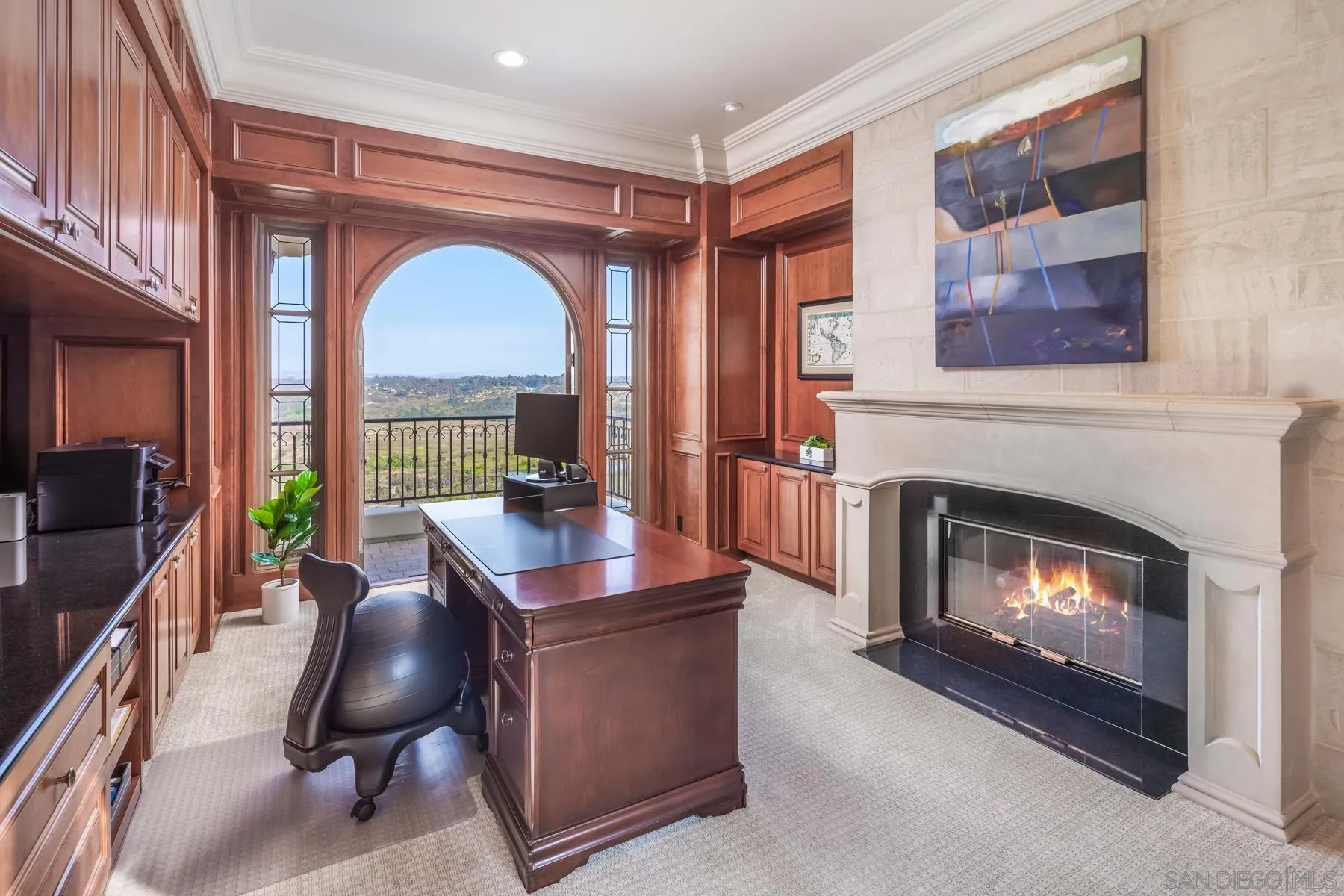 1375 Este Vista Court Encinitas, CA 92024 - Photo 12 of 31 a living room with furniture a fireplace and a flat screen tv