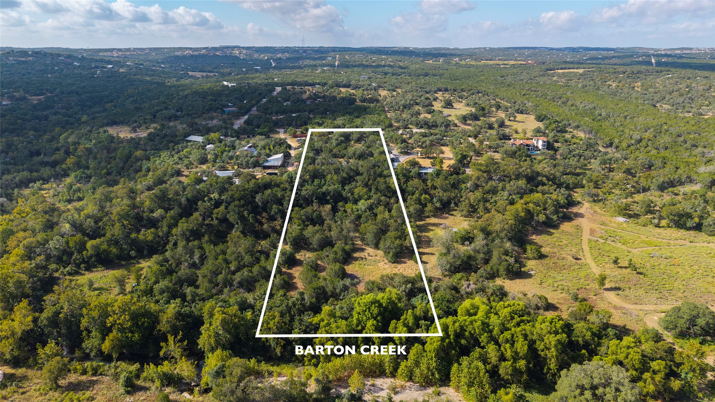 12716 Pauls Valley Road Austin, TX 78737 - Photo 2 of 10 Aerial view from Barton Creek (backside of property)