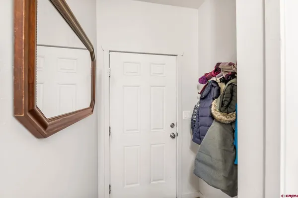 a close view of walk in closet